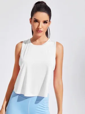 Featherweight Cross Back Tank Top - White