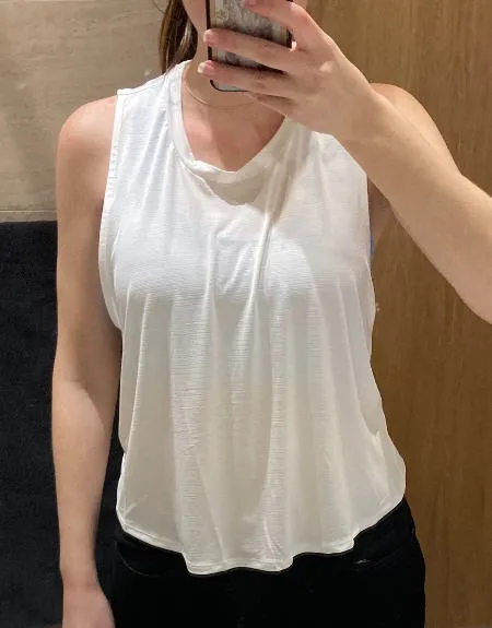 Featherweight Cross Back Tank Top - White