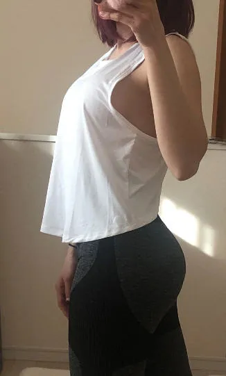 Featherweight Cross Back Tank Top - White