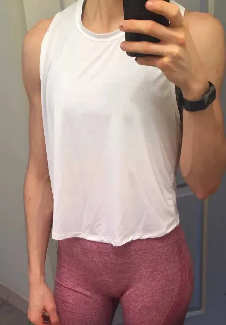 Featherweight Cross Back Tank Top - White