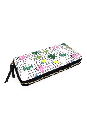 FLAMINGO PATTERN ZIPPER WALLET