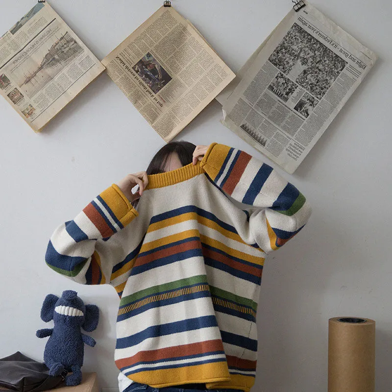 [@f.oxbaby] “COLORFUL STRIPE” SWEATER W010611REVIEW