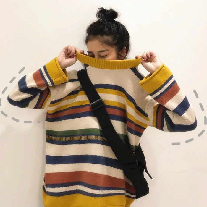 [@f.oxbaby] “COLORFUL STRIPE” SWEATER W010611REVIEW
