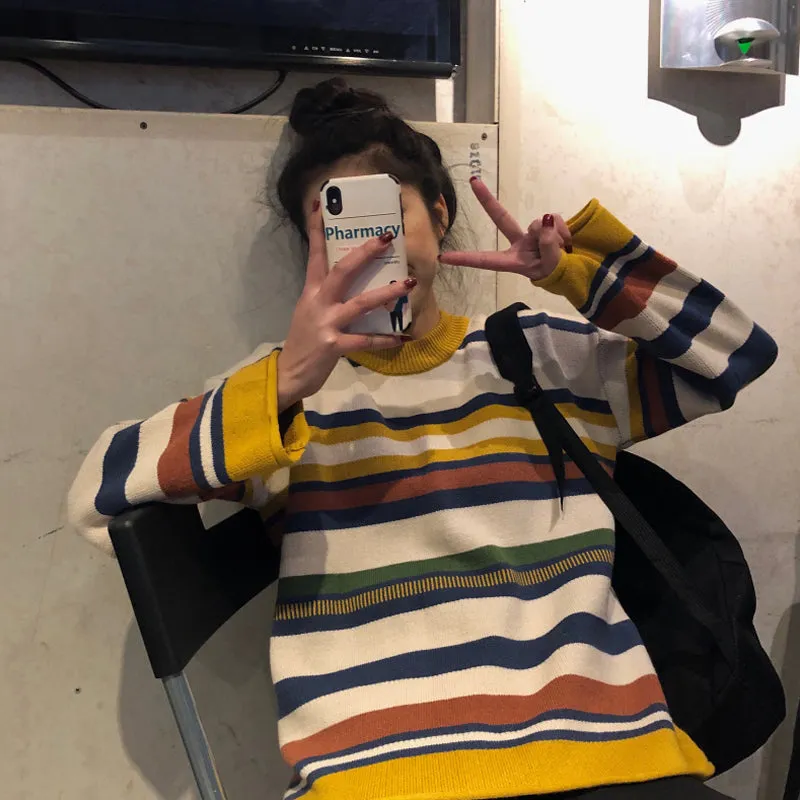 [@f.oxbaby] “COLORFUL STRIPE” SWEATER W010611REVIEW