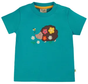 Frugi Camper Blue Hedgehog Little Creature Applique Top