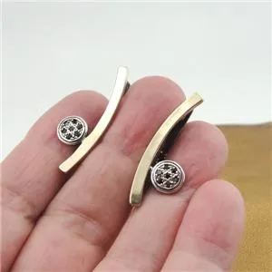 Garnet Zircon 9K Yellow Gold 925 Silver Earrings Handmade Hadar Designers  () y