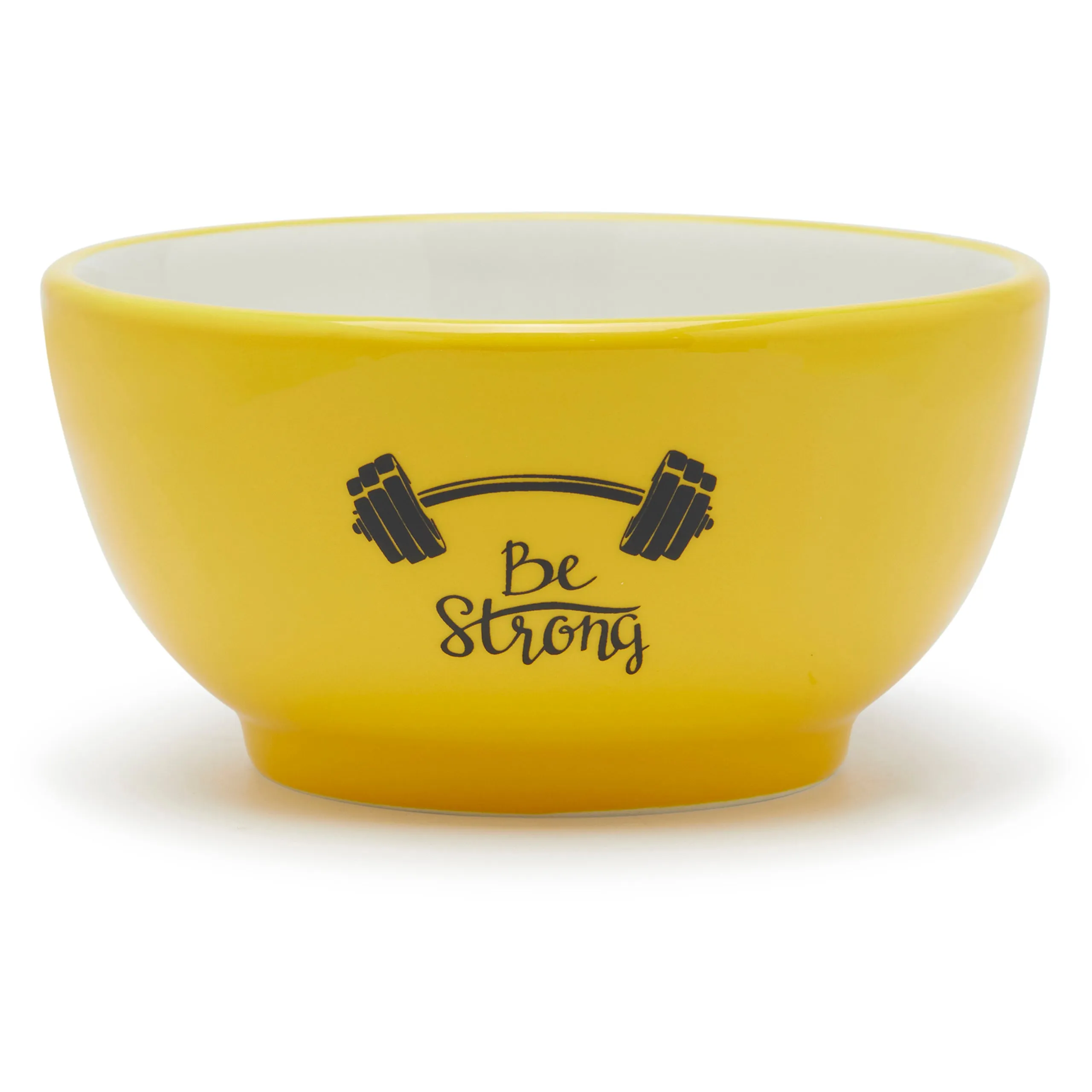 GRAPHIC DUMBBELL BOWL & MUG (13X9.2 CM ,YELLOW)