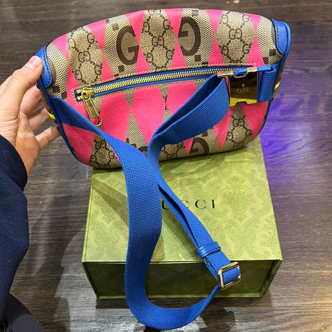 Gucci Rhombus Large Printed Colorful Belt Bag