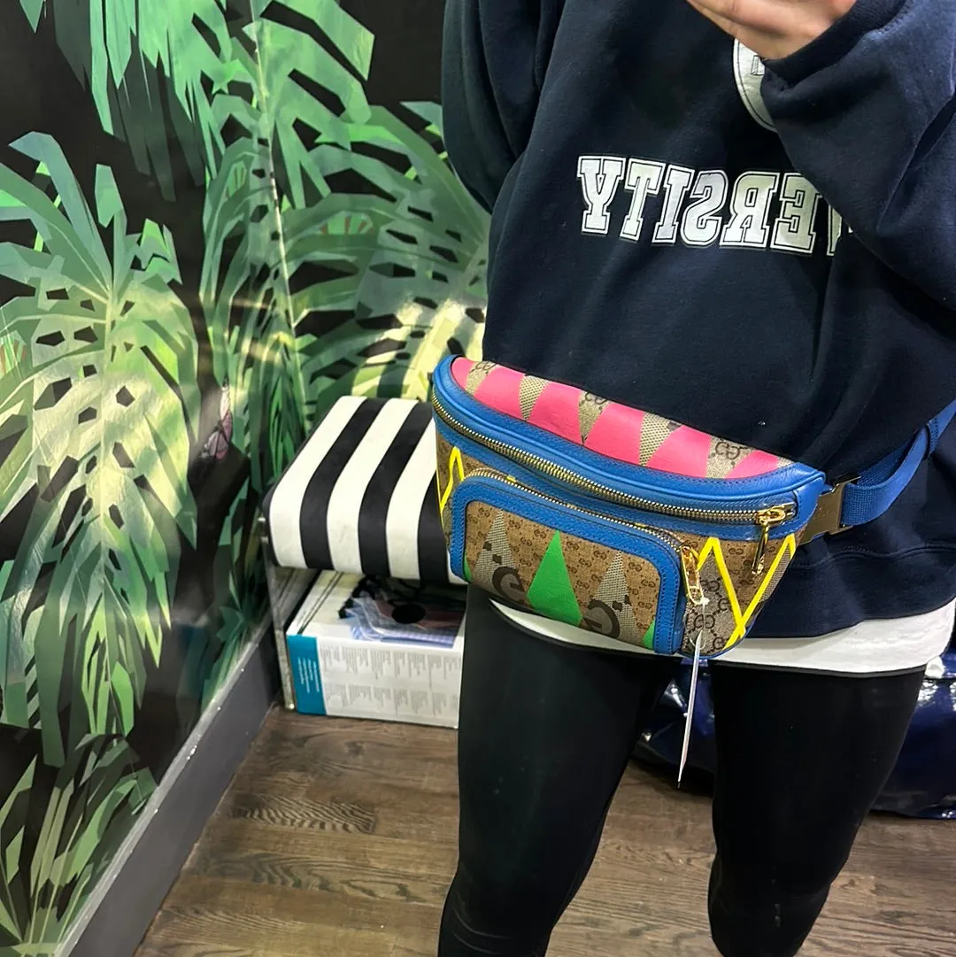 Gucci Rhombus Large Printed Colorful Belt Bag
