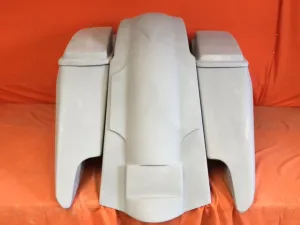 Harley Davidson 5" Fifty Five Extended Stretched Saddlebag Fender Kit - Dual Cut Outs Lids