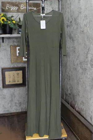 Hayden Womens Knit Maxi Lightweight 3/4 Sleeve Dress H3102