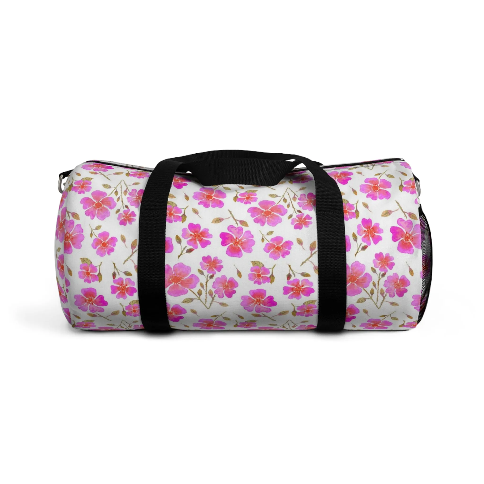 Hot Pink Wild Roses Duffel Bag