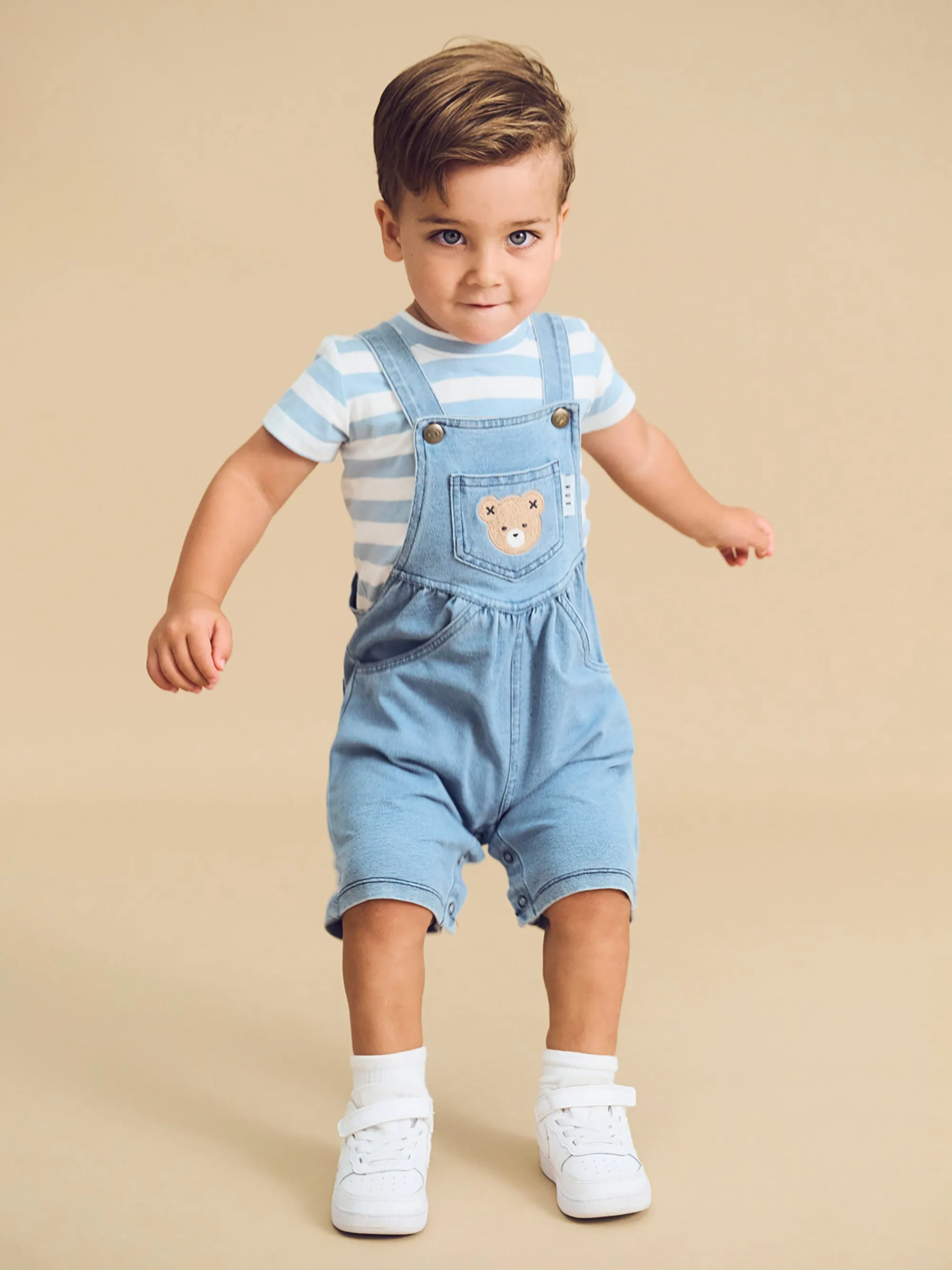 Huxbaby Construction Dino Stripe T-Shirt