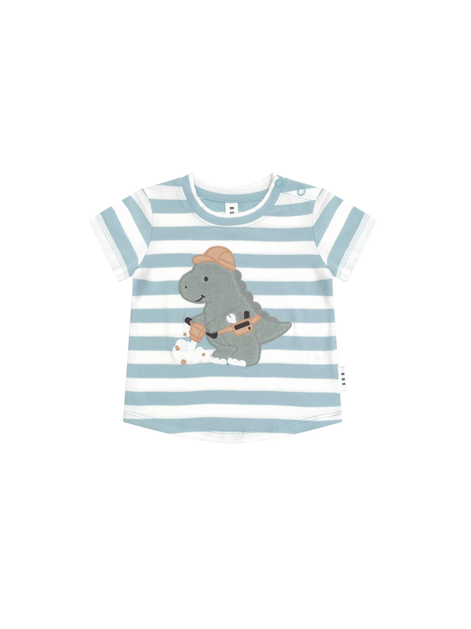 Huxbaby Construction Dino Stripe T-Shirt