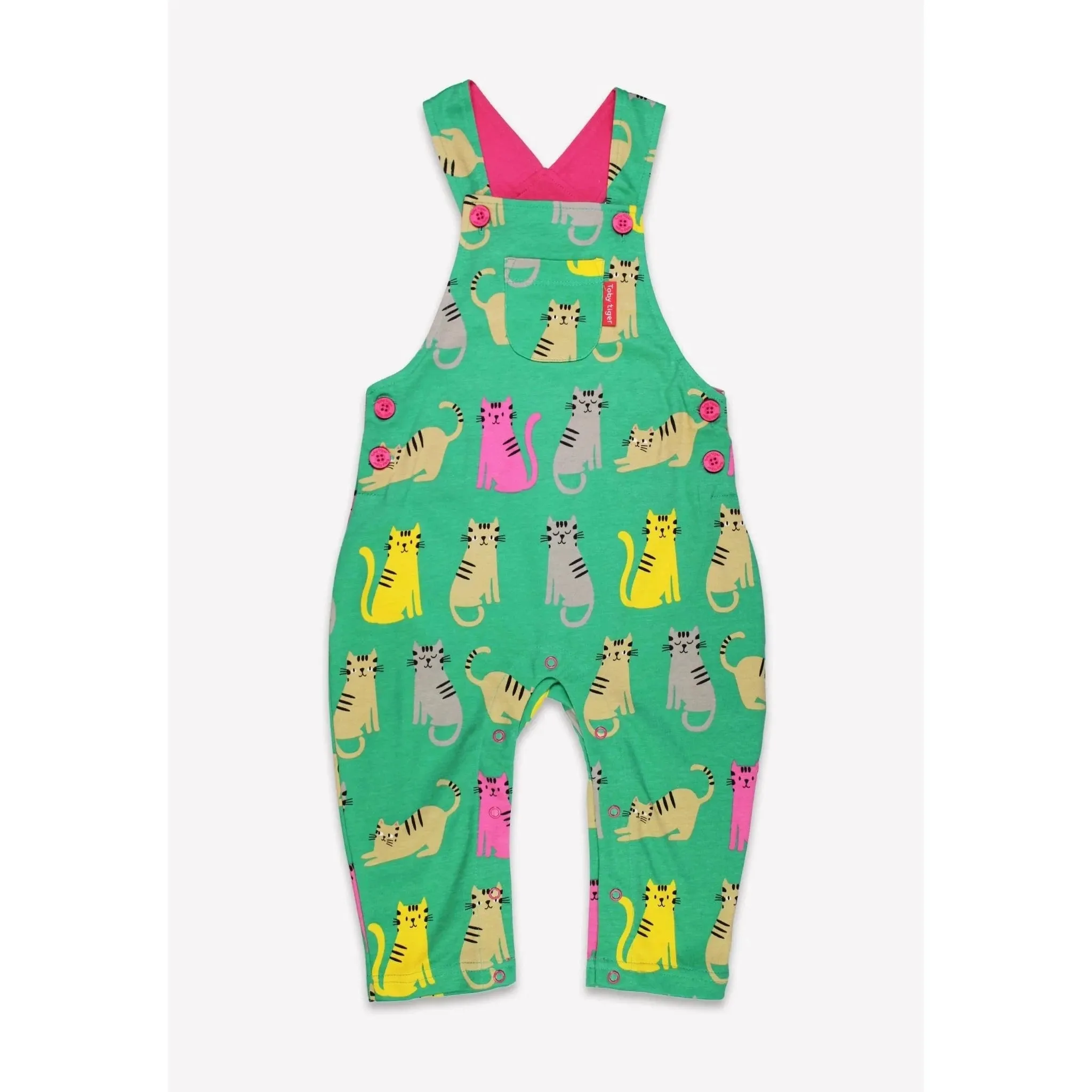 Kitten Print Dungarees