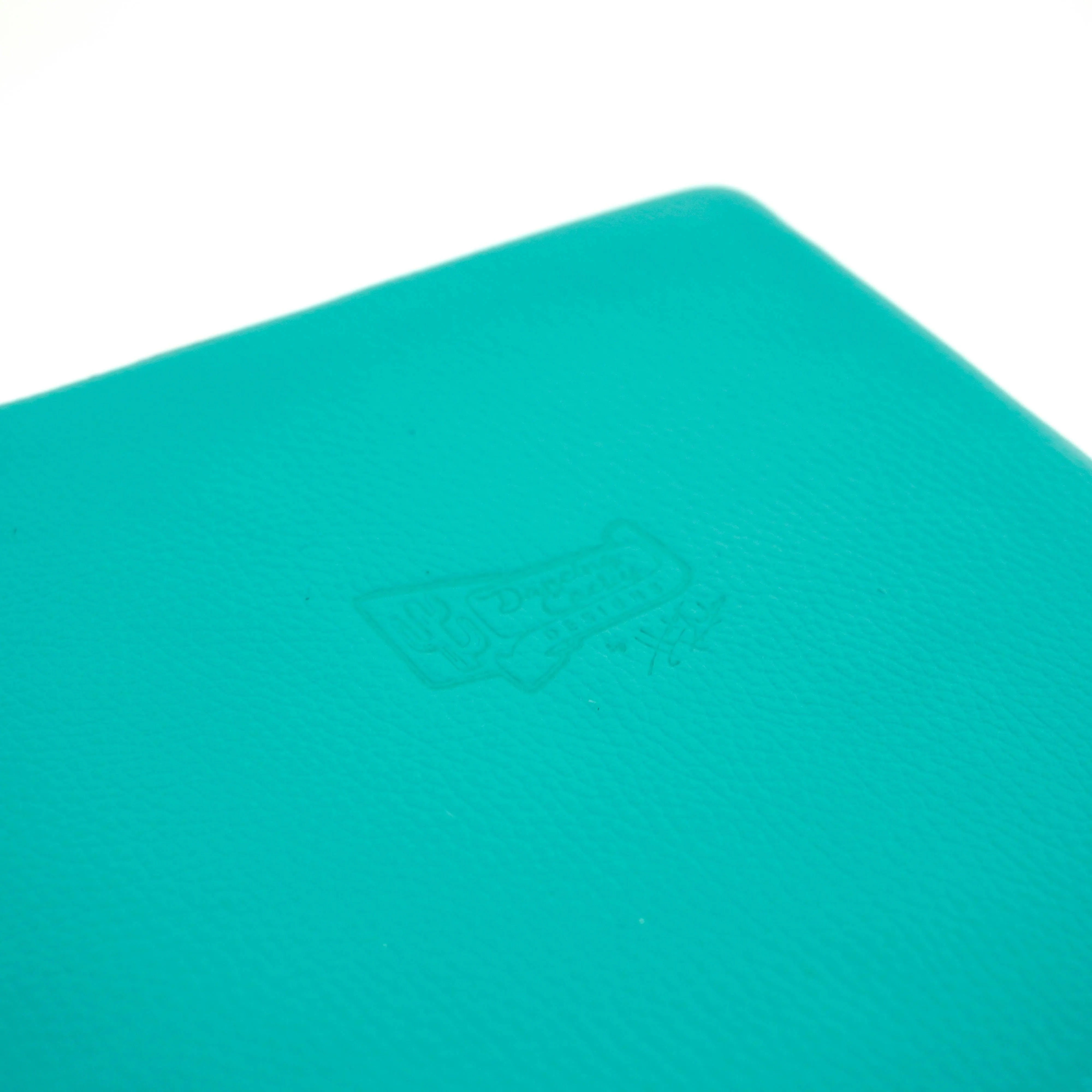 Large Tray - Pebbled Turquoise Leather w/ Mermaid Tortoise