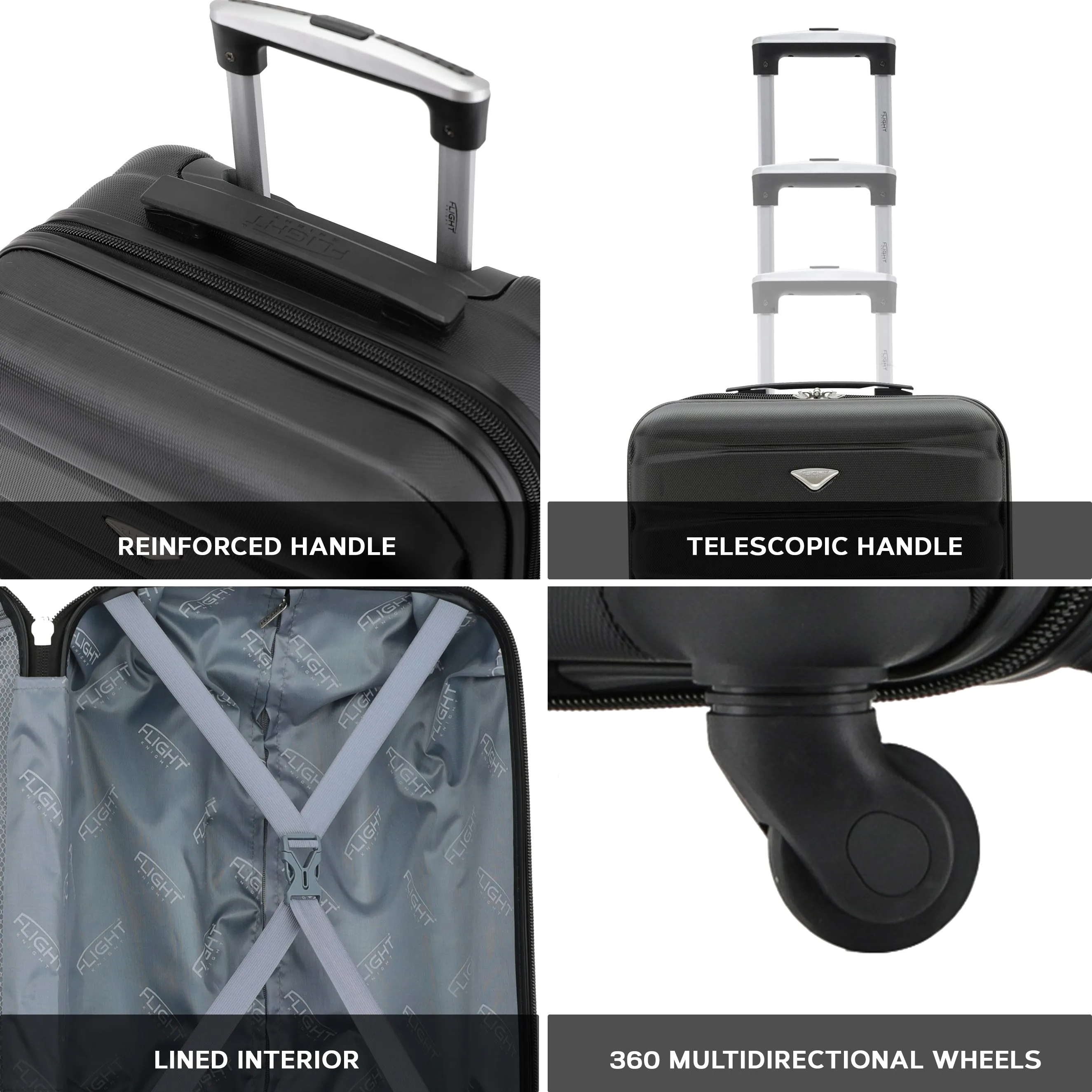 Lightweight Set of 2 Cabin Cases   Check In Bag Hard Case Luggage EasyJet