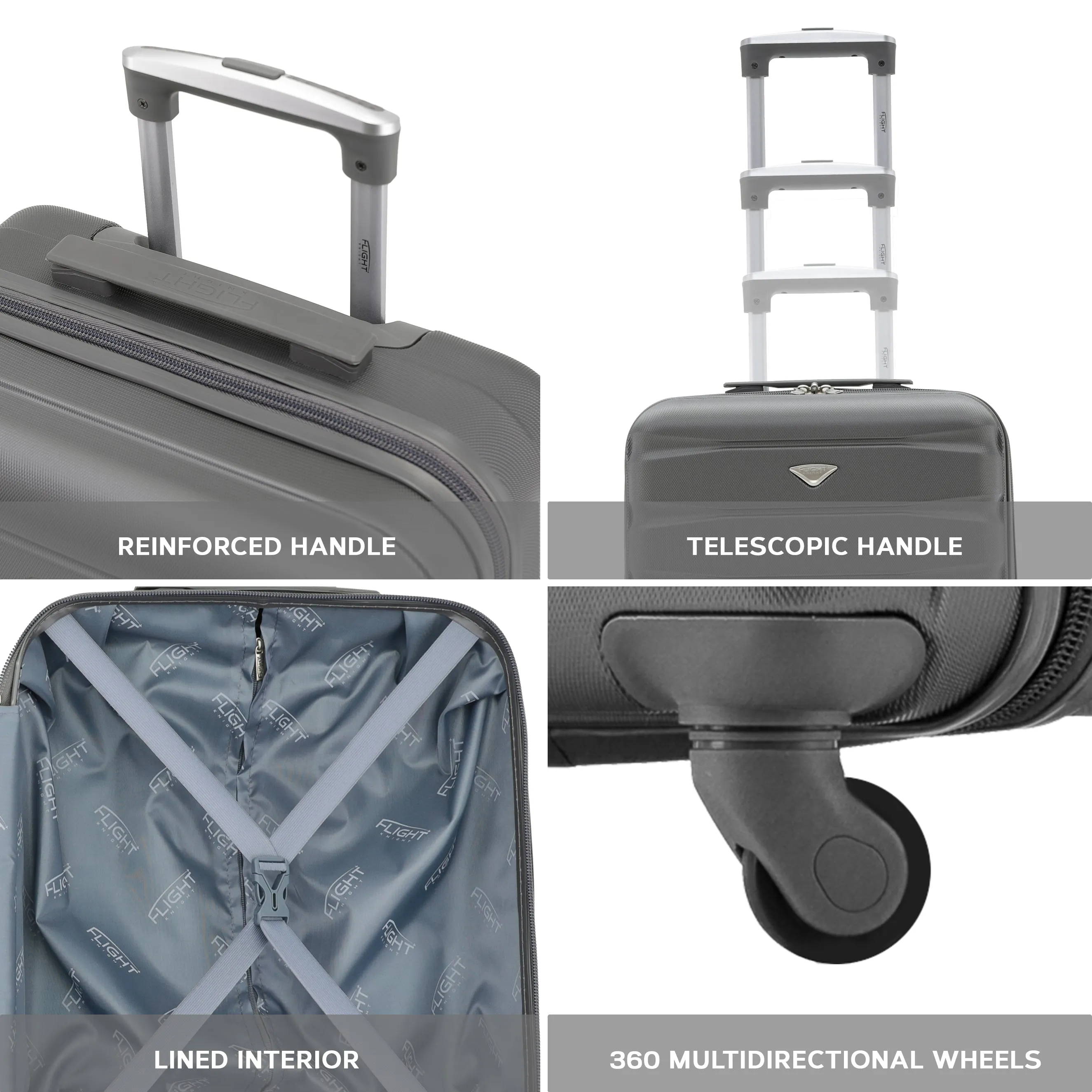 Lightweight Set of 2 Cabin Cases   Check In Bag Hard Case Luggage EasyJet