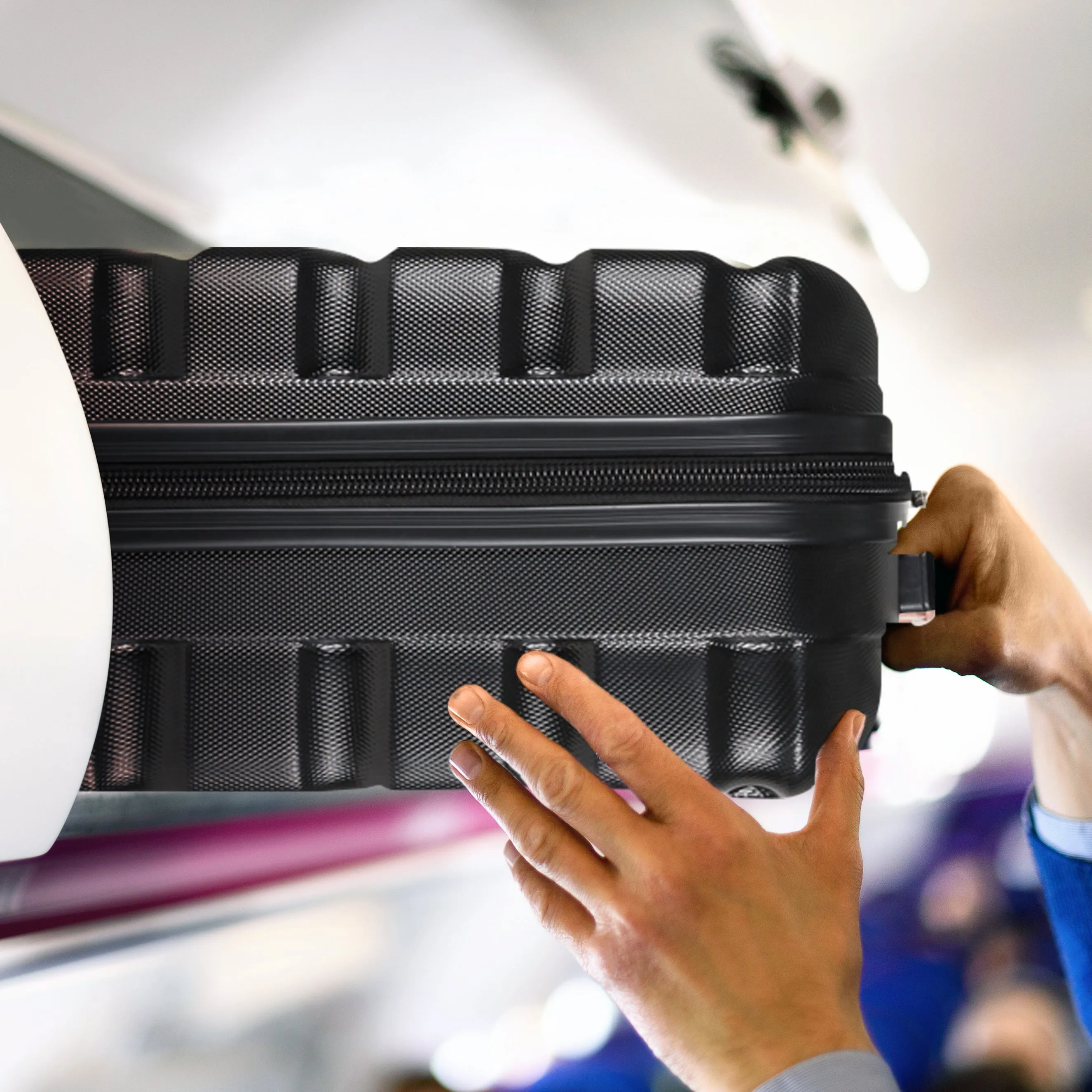 Lightweight Set of 2 Cabin Cases   Check In Bag Hard Case Luggage EasyJet