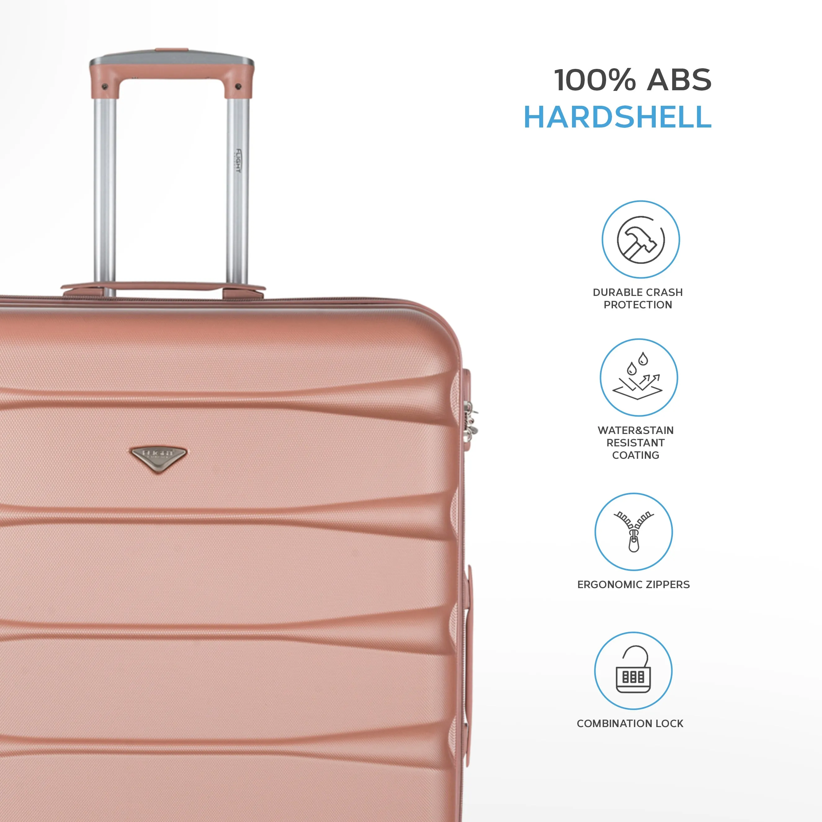 Lightweight Set of 2 Cabin Cases   Check In Bag Hard Case Luggage EasyJet