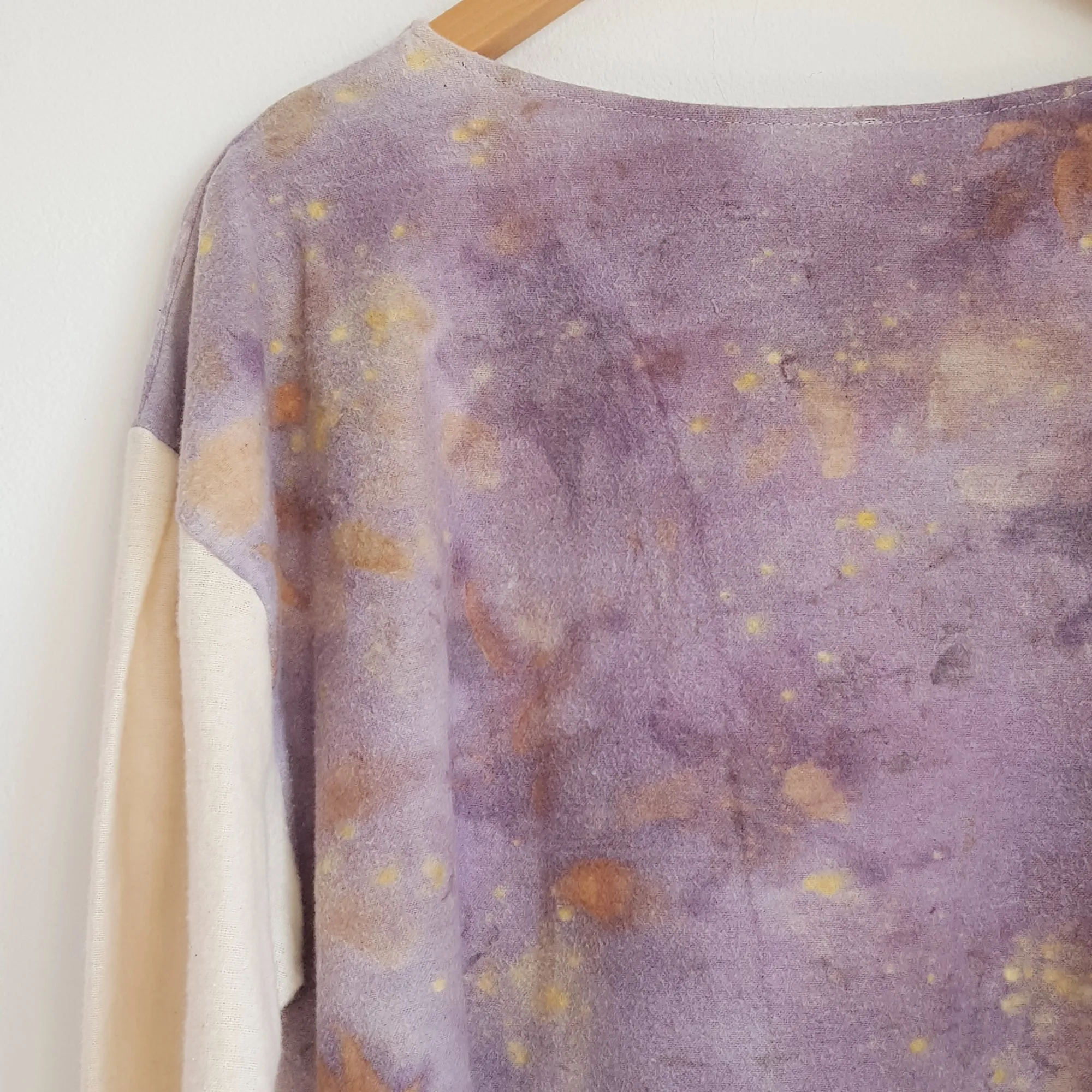LOGWOOD Pouf Sleeve EcoPrint Top - cotton flannel