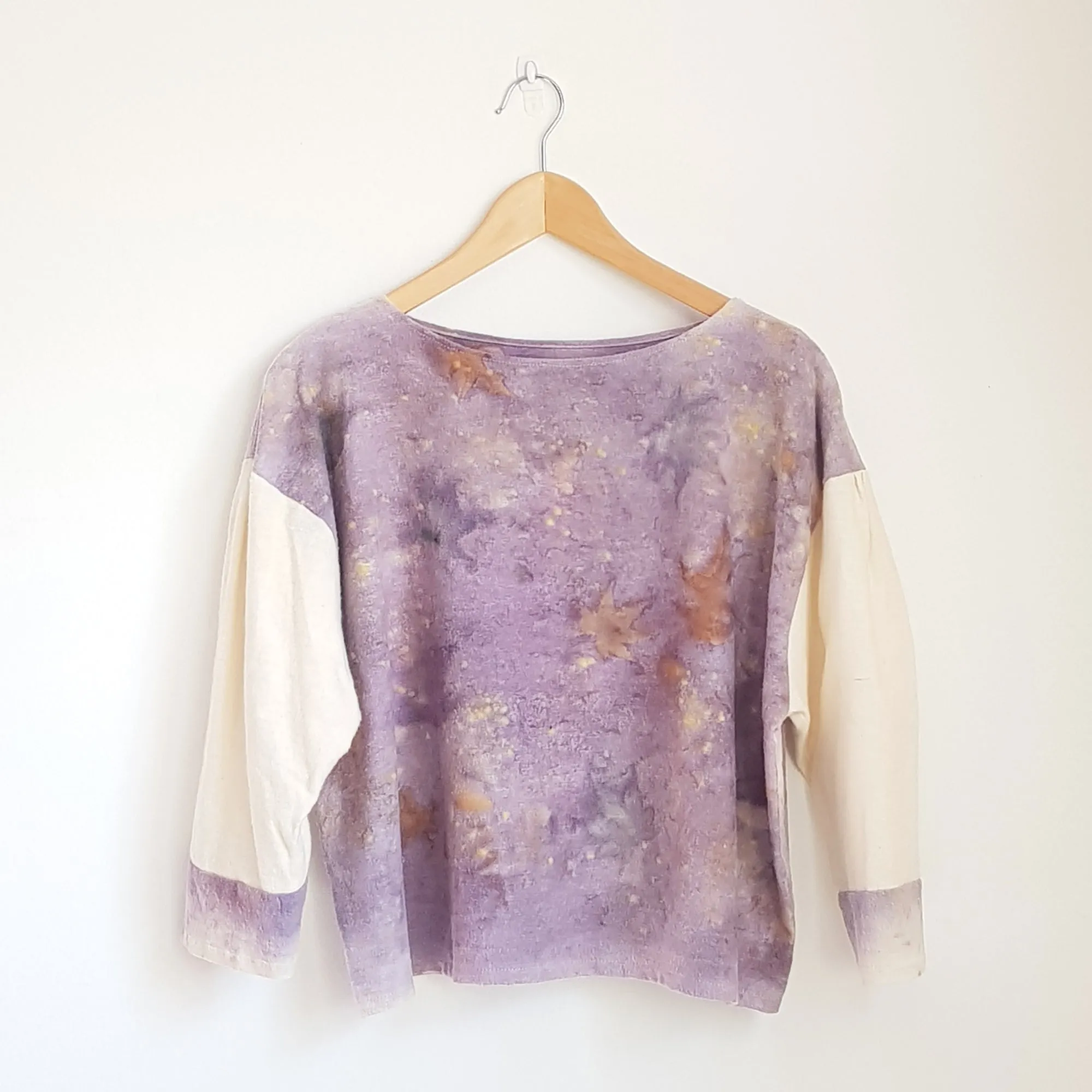 LOGWOOD Pouf Sleeve EcoPrint Top - cotton flannel