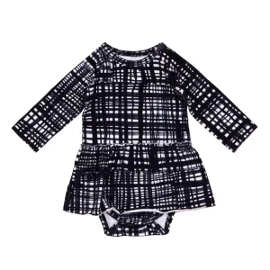 Longsleeve Body with Skirt // black net  // 0-3m