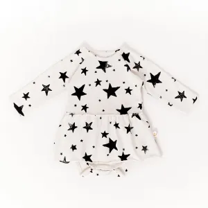 Longsleeve Body with Skirt // black stars