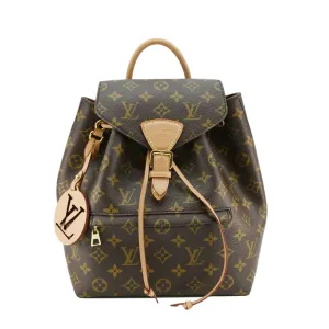 LOUIS VUITTON Montsouris PM Monogram Canvas Backpack Brown