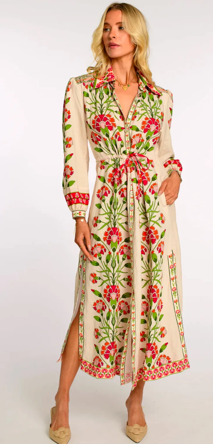 Lucia Dress India Flower Ivory