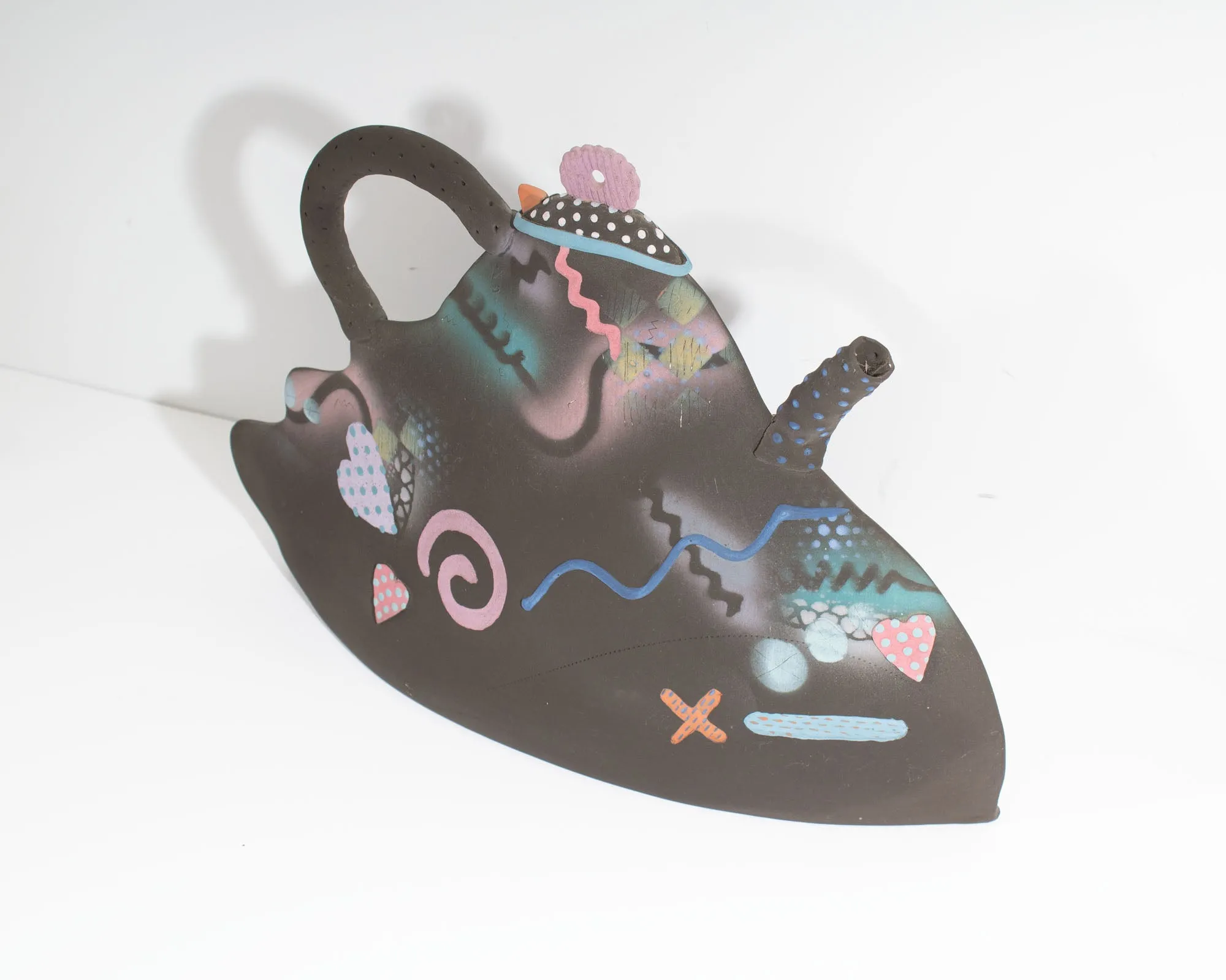 Madeline Kaczmarczyk Signed Postmodern Studio Pottery Teapot Sculpture