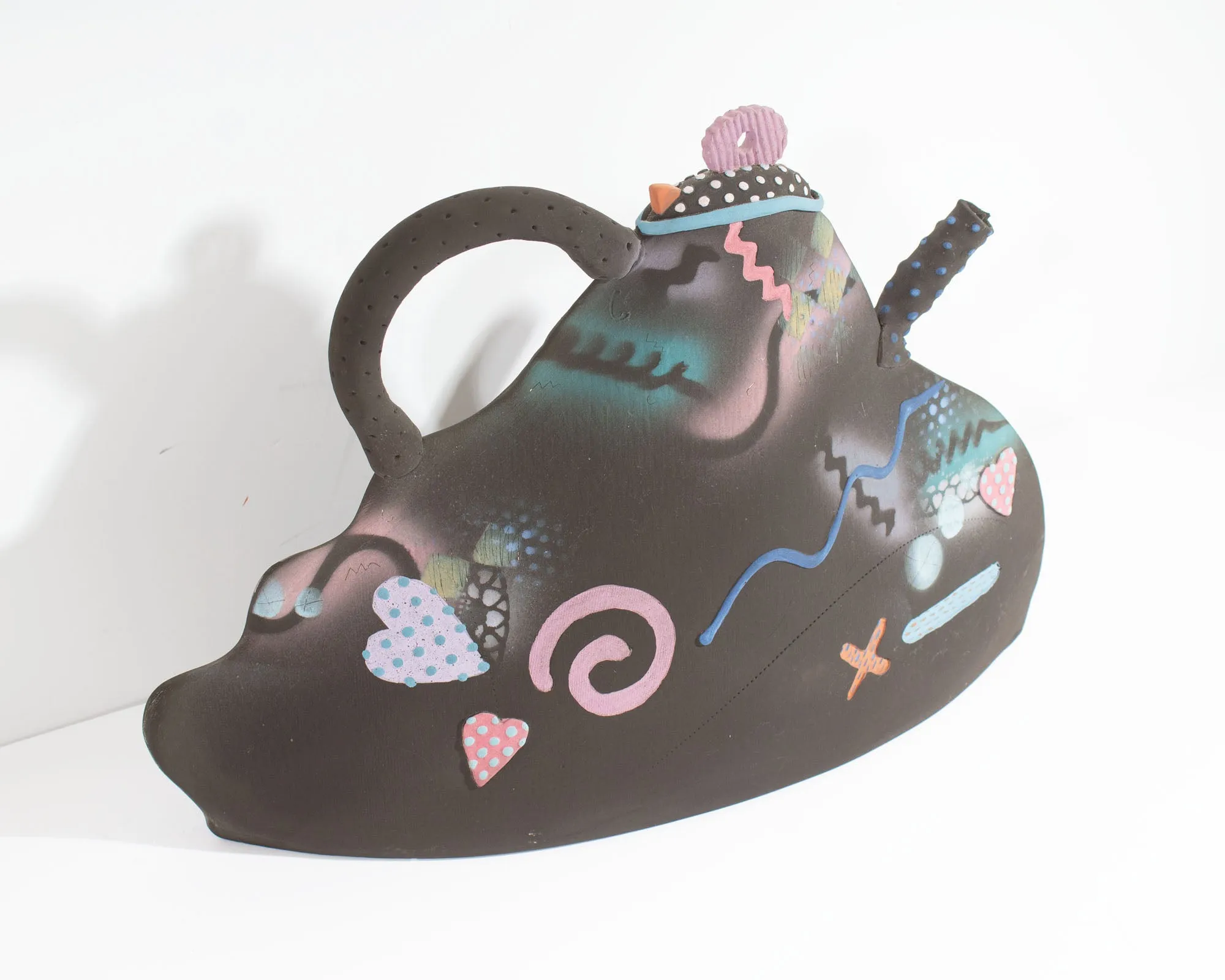 Madeline Kaczmarczyk Signed Postmodern Studio Pottery Teapot Sculpture