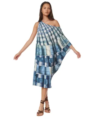 Mara Hoffman One Shoulder Dashiki in Shells Marine