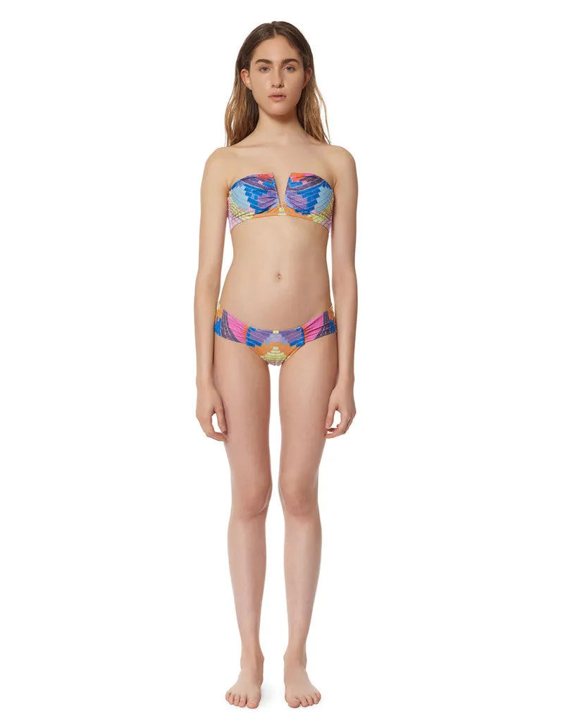 Mara Hoffman Radial Side Ruched Bottom in Lavender Gray