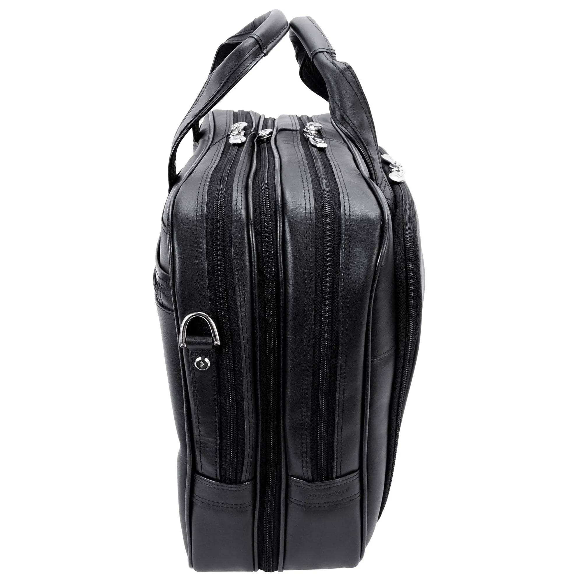 McKlein USA Pearson 17" Leather Expandable Double Compartment Laptop Briefcase