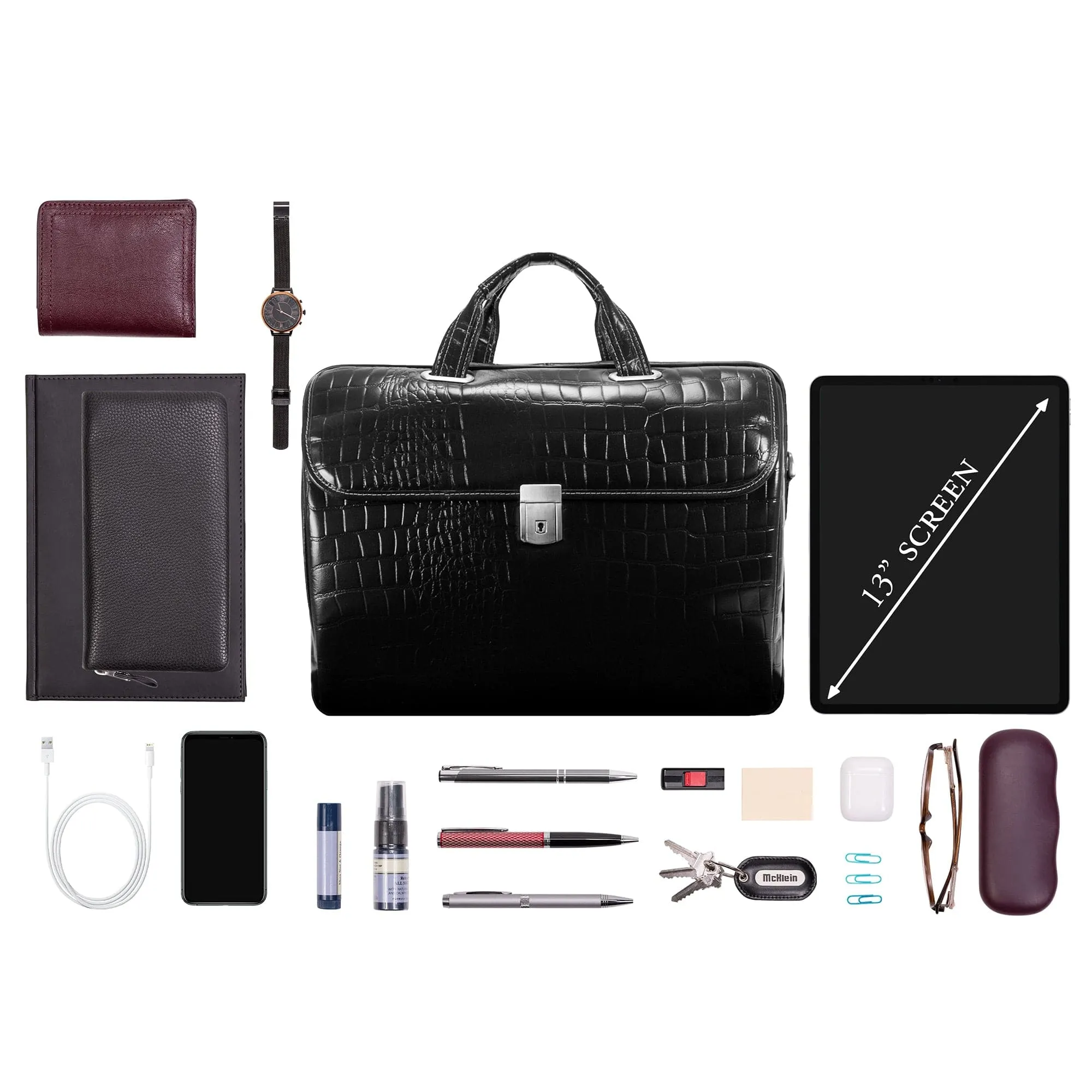Mcklein USA Servano 13" Leather Tablet Briefcase