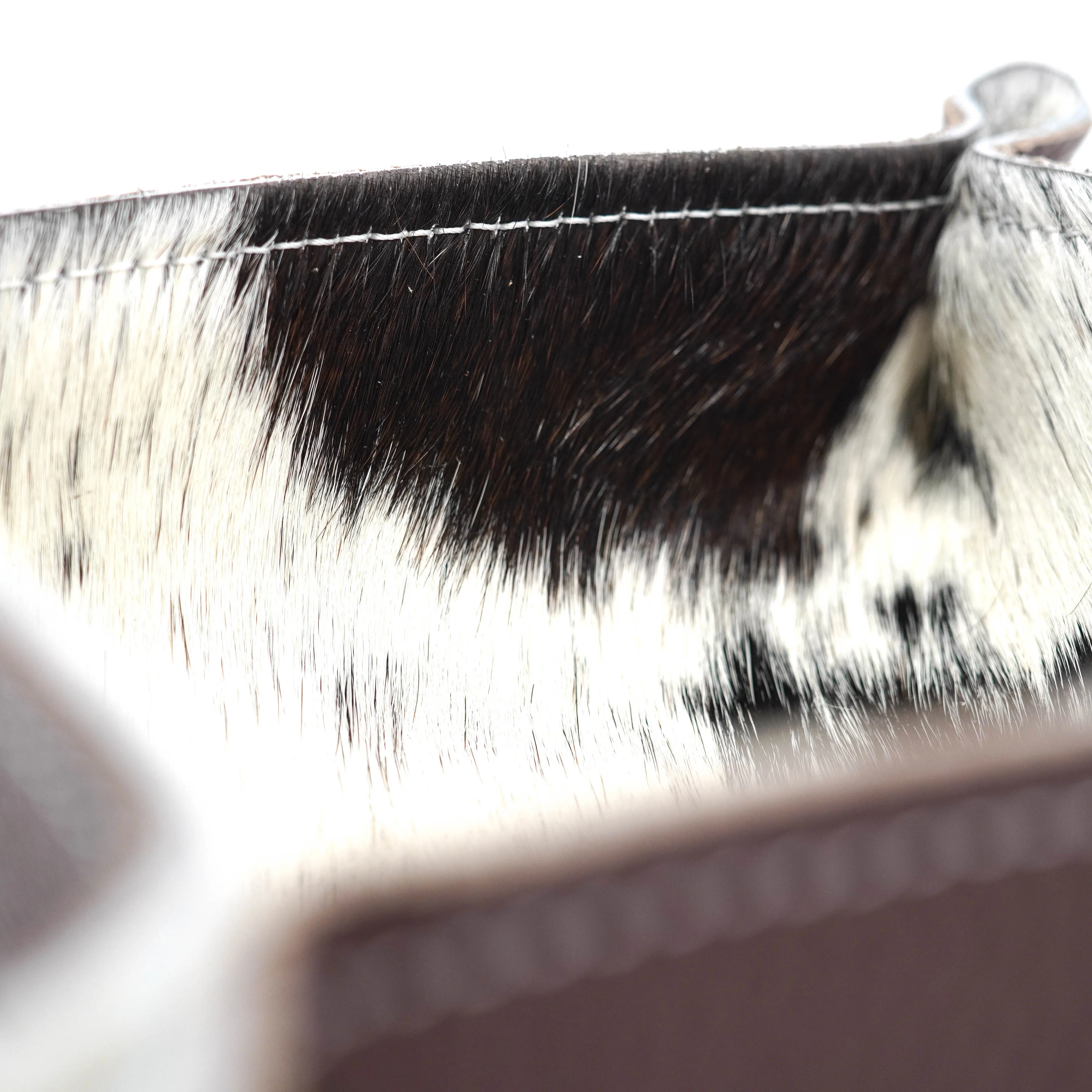 Mini Tray - Pebbled Chocolate Leather w/ Black & White