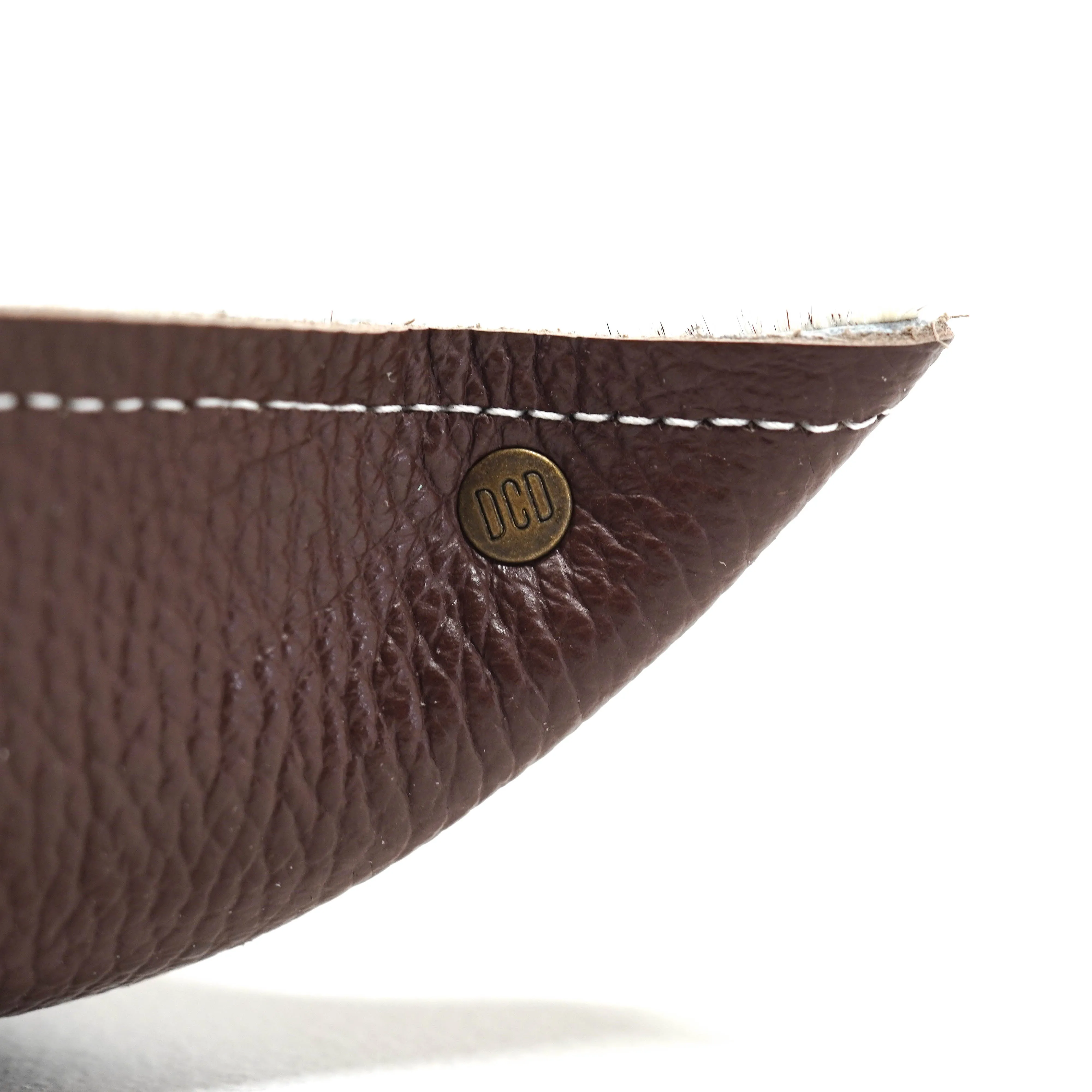 Mini Tray - Pebbled Chocolate Leather w/ Black & White