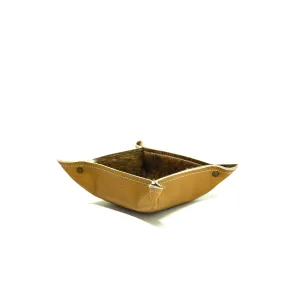 Mini Tray - Pebbled Dulce de Leche Leather w/ Brindle
