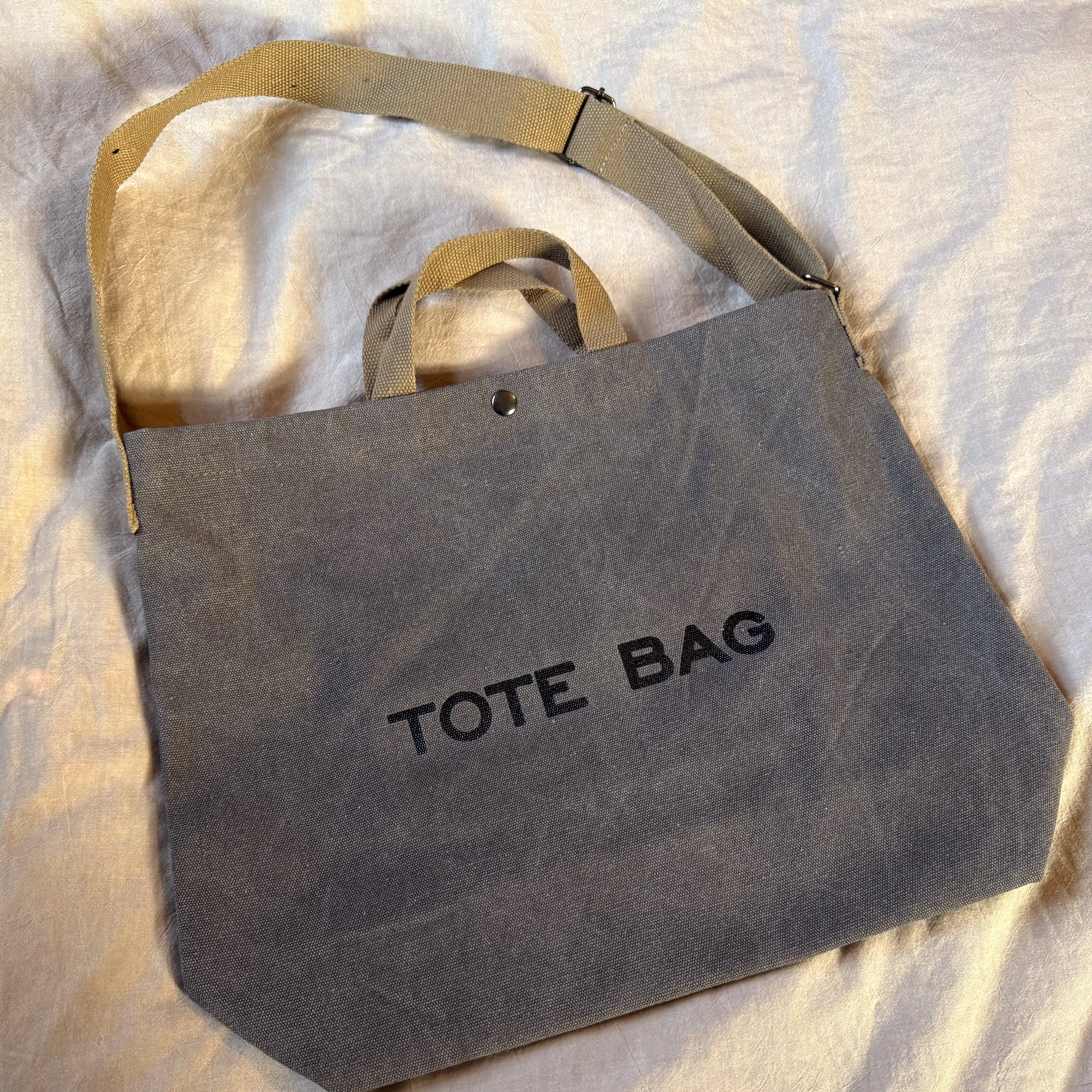 Minimalist Canvas Tote Bag - Charcoal