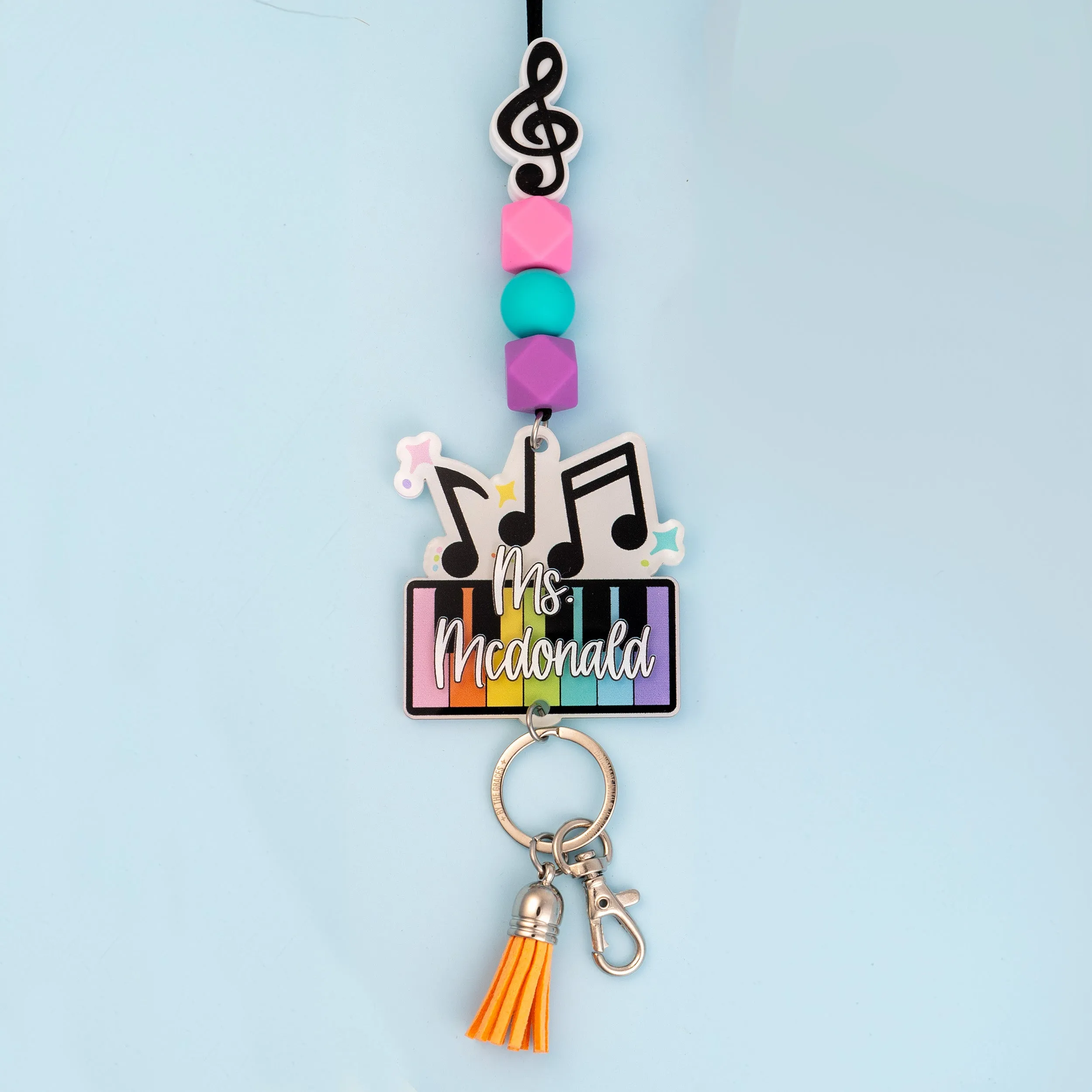 Music Printed Shape Acrylic Lanyard