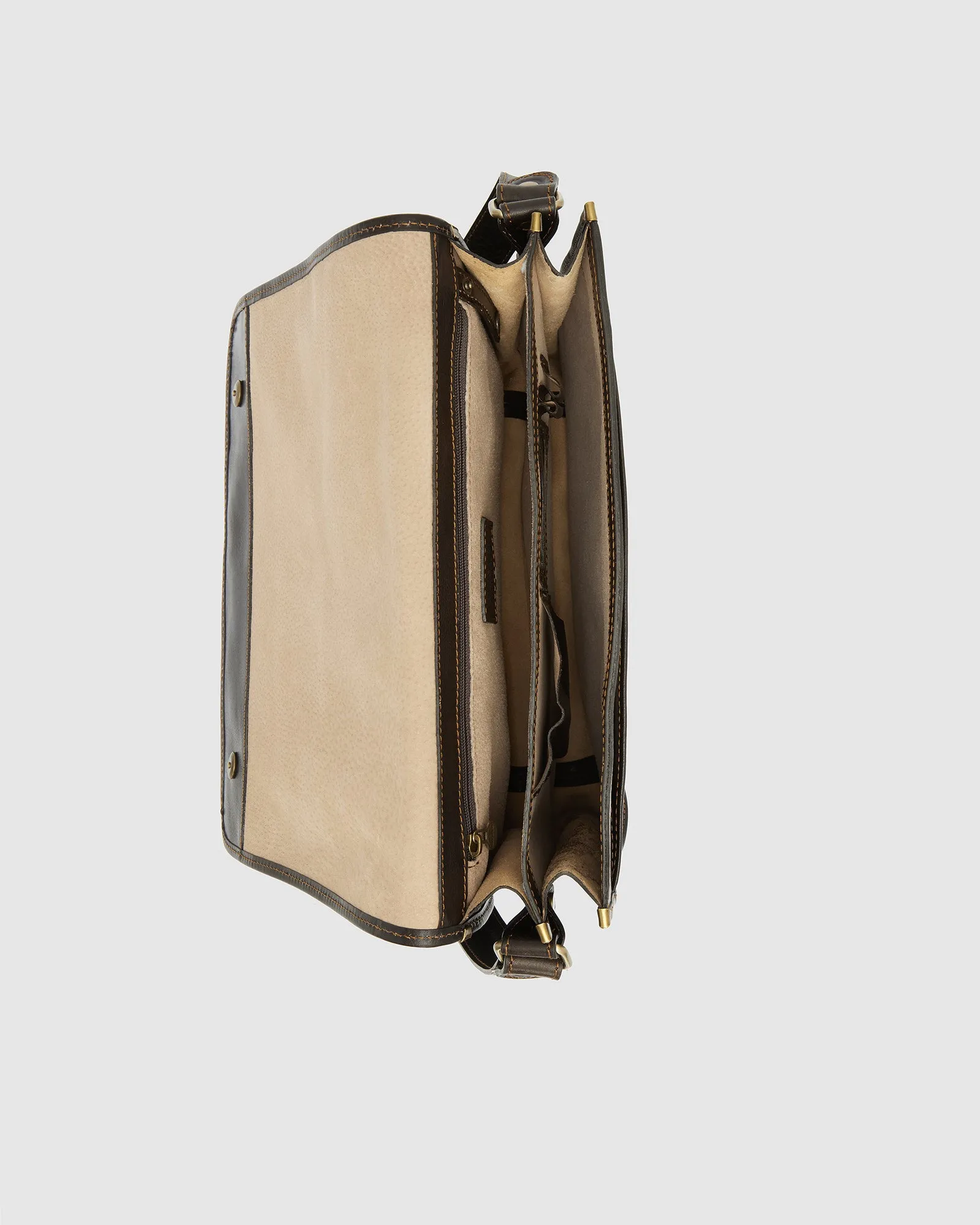 Nero Chocolate - Leather Messenger Double Compartment