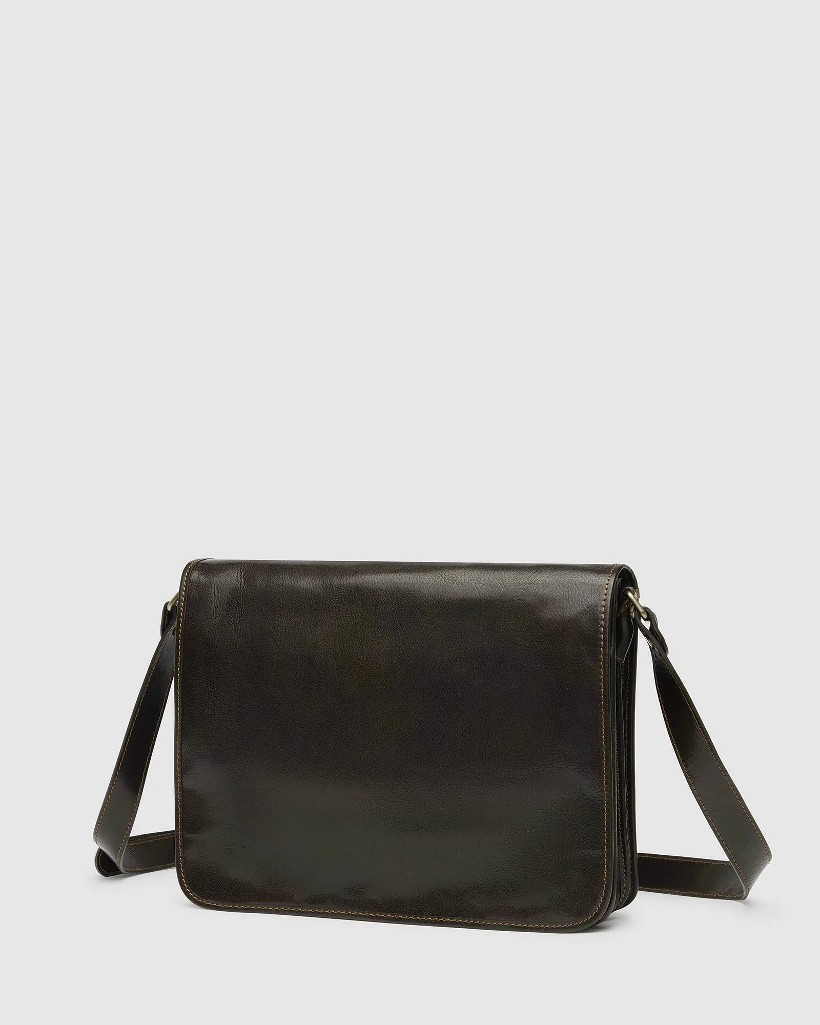 Nero Chocolate - Leather Messenger Double Compartment