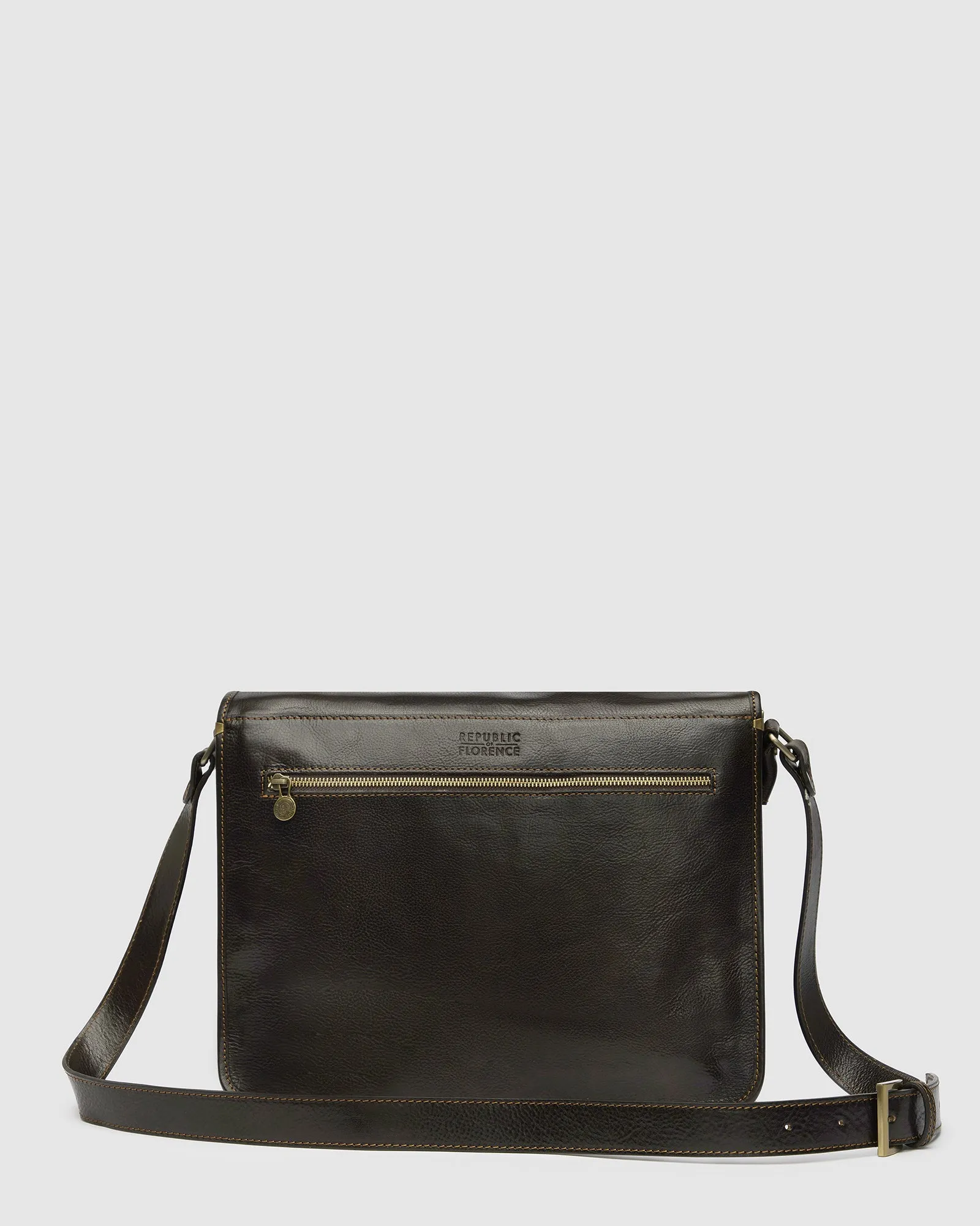 Nero Chocolate - Leather Messenger Double Compartment