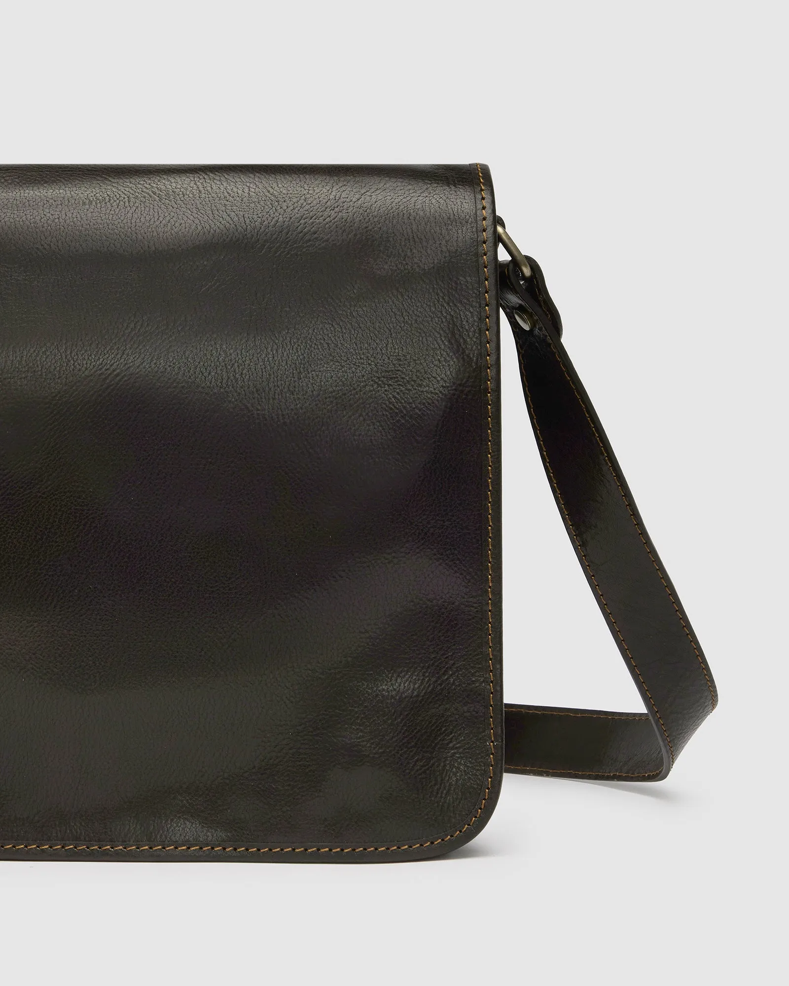 Nero Chocolate - Leather Messenger Double Compartment