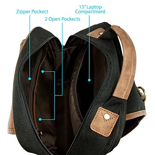 OCT17 Men Chest Shoulder Sling Backpack Cross body Canvas Messenger Outdoor Travel Daypack
