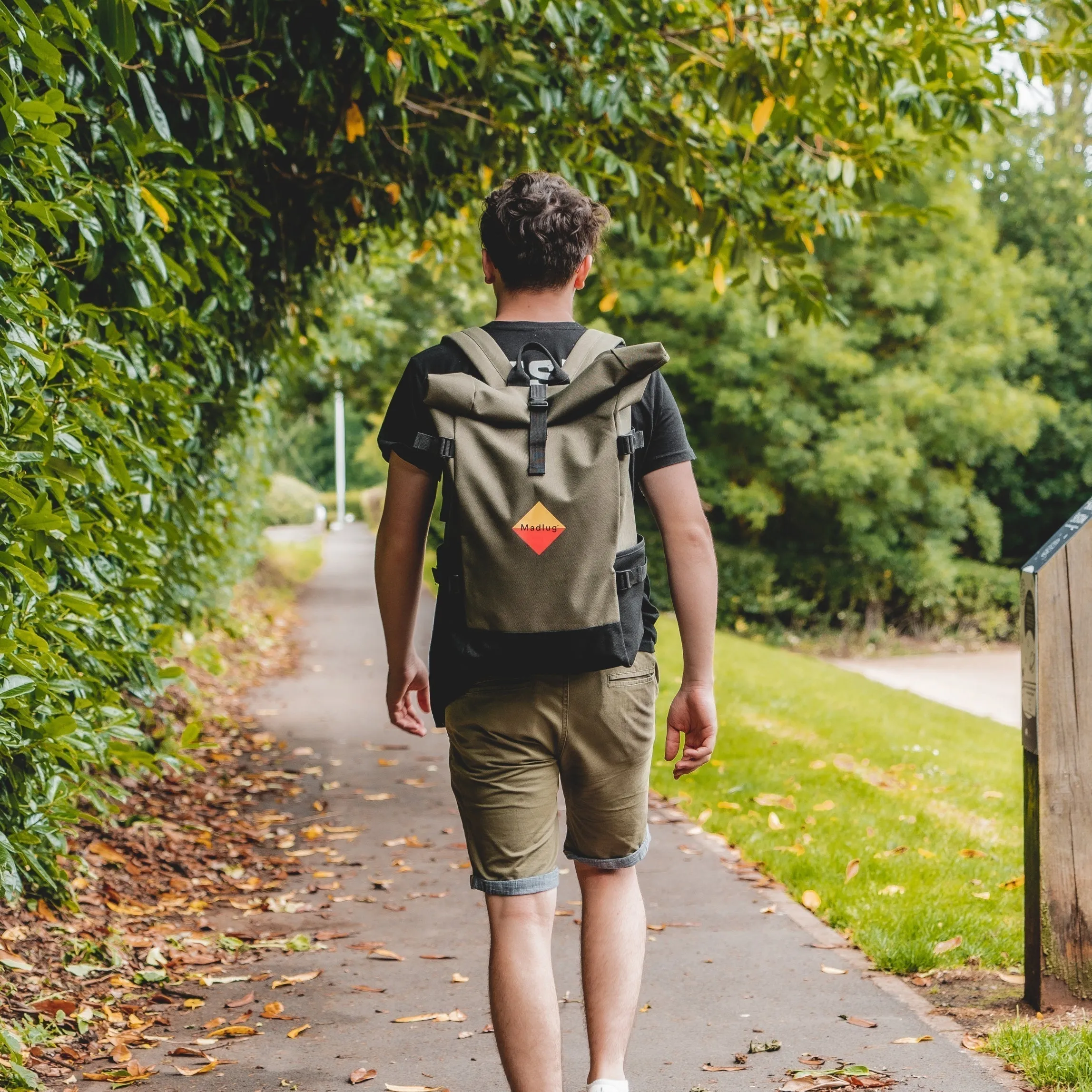 Olive Roll-Top Urban Backpack