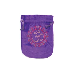 Om Purple Velveteen Bag 6" x 8"