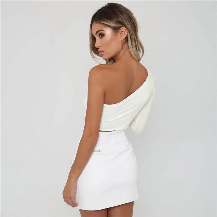 One Shoulder Crop Top