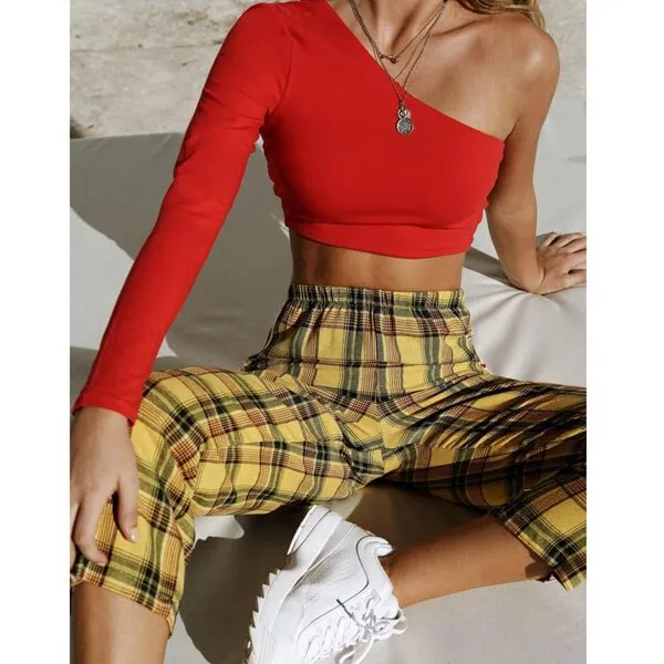 One Shoulder Crop Top